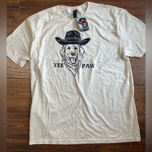 YeePaw dog golden retriever T-shirt cowboy hat NWT XL wanderlust western
